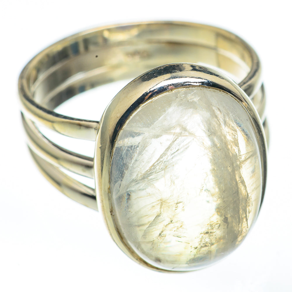 Rainbow Moonstone Rings handcrafted by Anasilvercos - RING68103