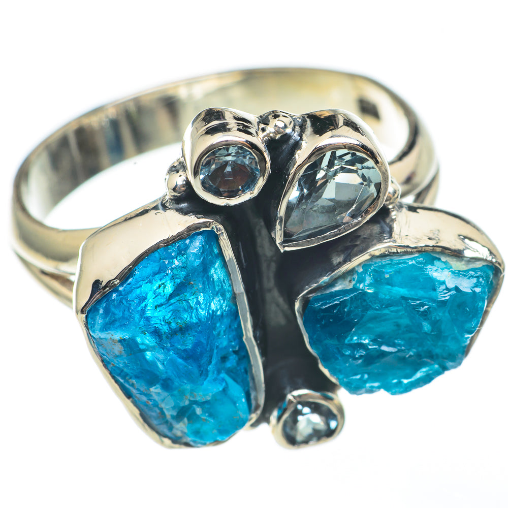 Apatite, Blue Topaz Rings handcrafted by Anasilvercos - RING68112