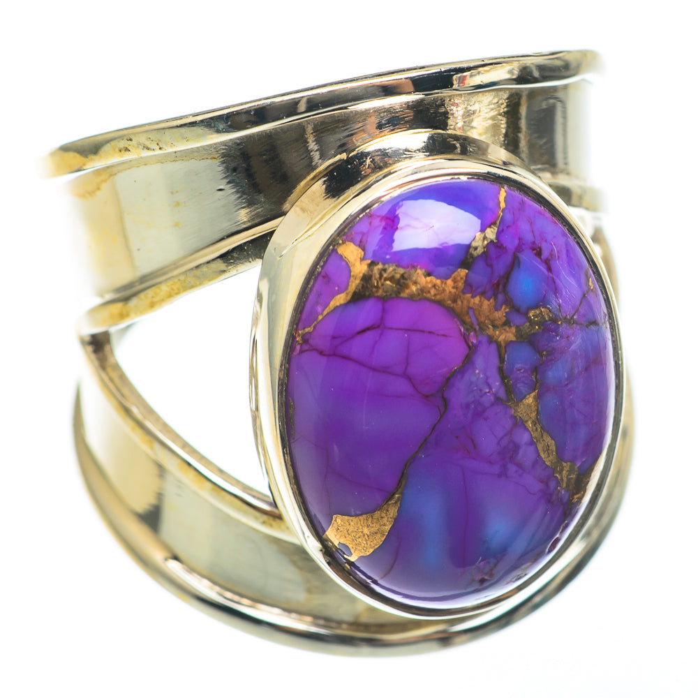 Purple Copper Composite Turquoise Rings handcrafted by Anasilvercos - RING68162