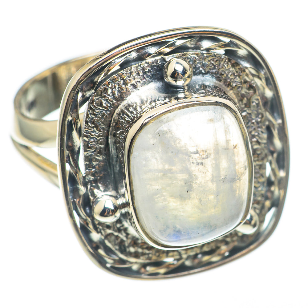 Rainbow Moonstone Rings handcrafted by Anasilvercos - RING68171