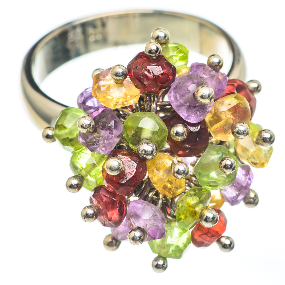 Garnet, Peridot, Citrine Rings handcrafted by Anasilvercos - RING68173