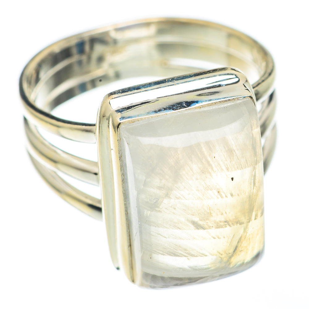 Rainbow Moonstone Rings handcrafted by Anasilvercos - RING68227