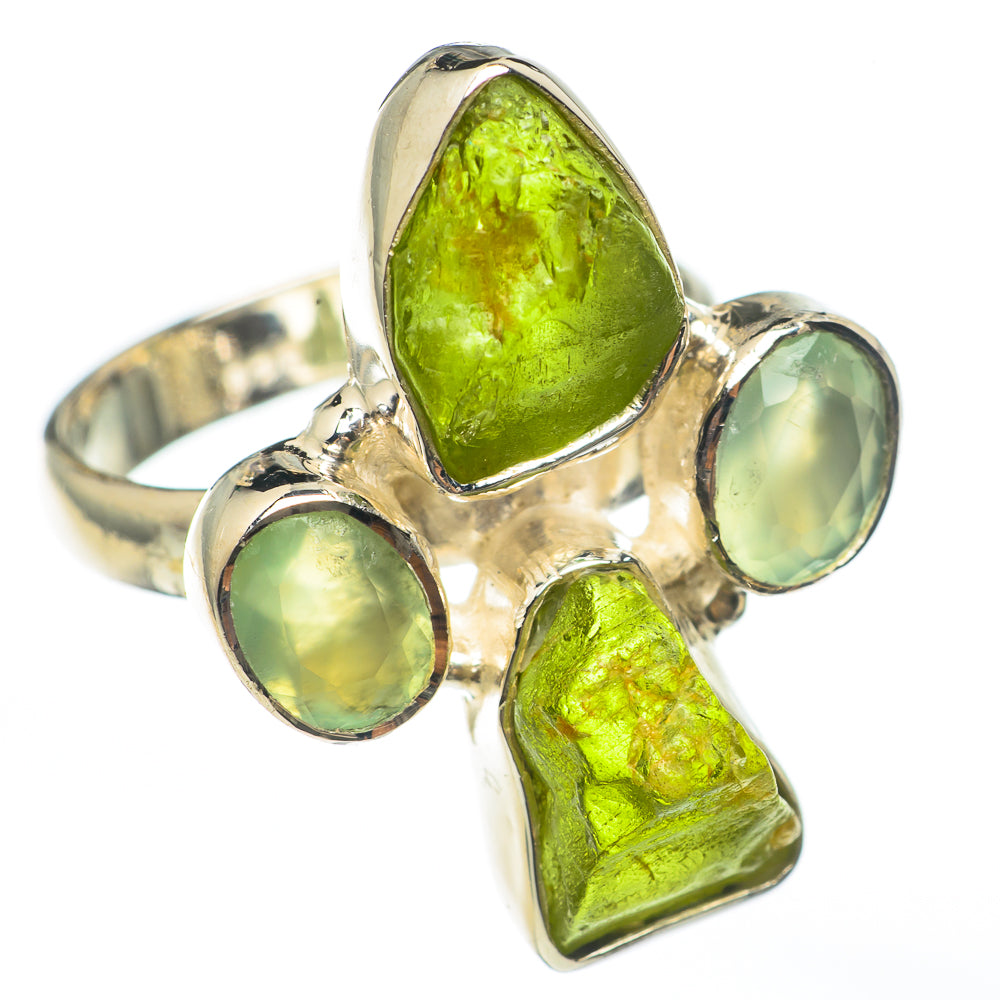 Peridot, Prehnite Rings handcrafted by Anasilvercos - RING68236
