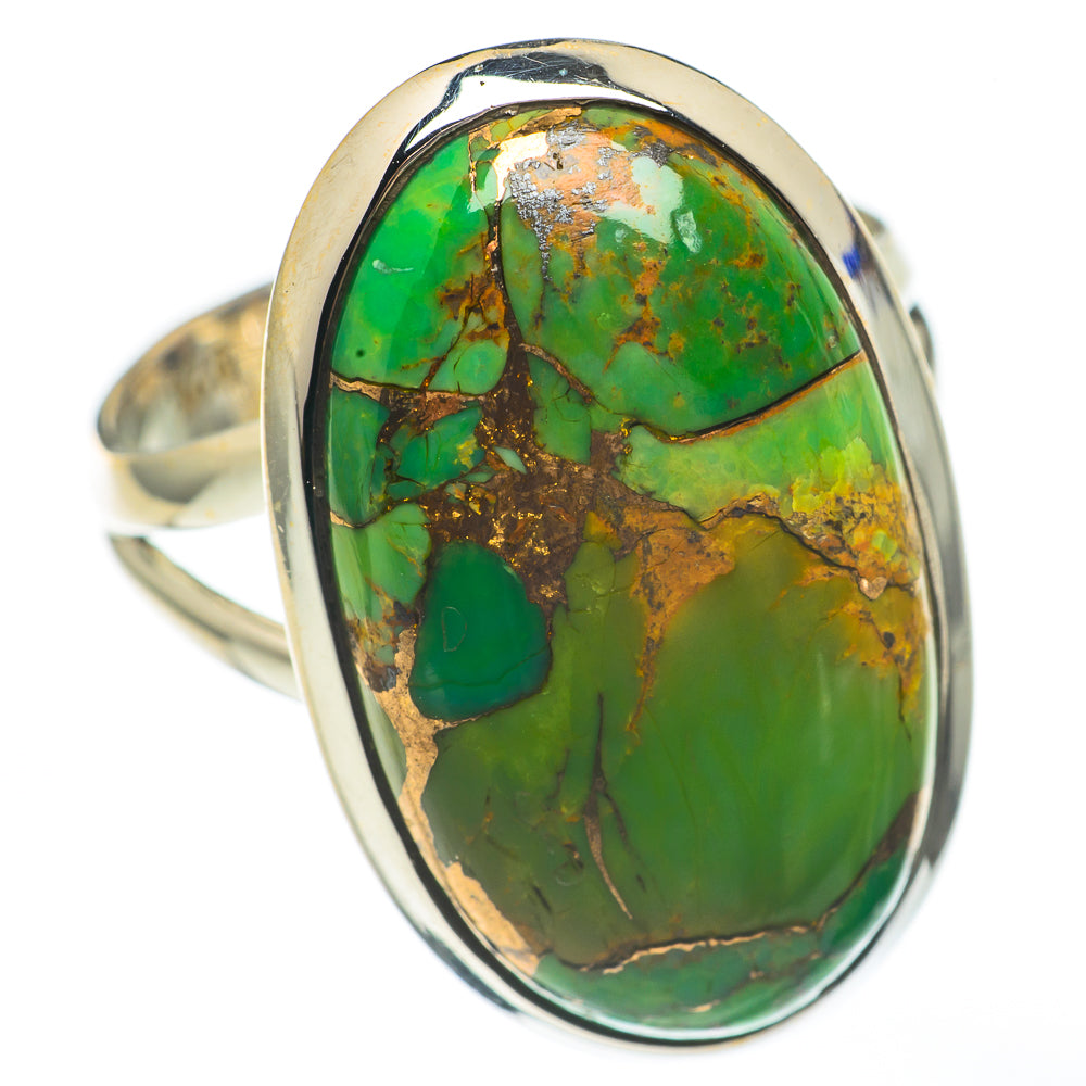 Green Copper Composite Turquoise Rings handcrafted by Anasilvercos - RING68237