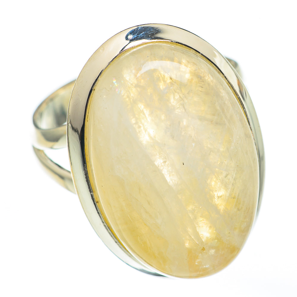 Rainbow Moonstone Rings handcrafted by Anasilvercos - RING68278