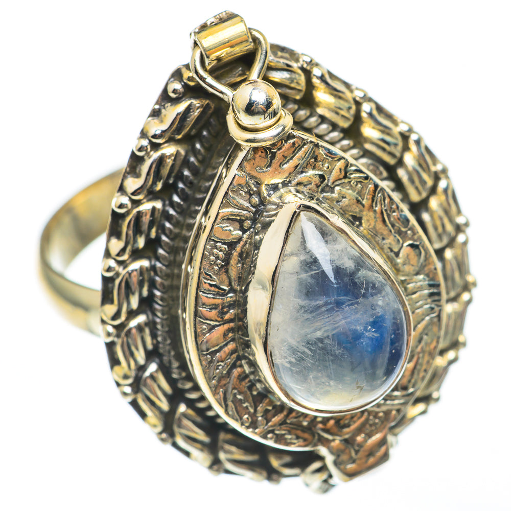 Rainbow Moonstone Rings handcrafted by Anasilvercos - RING68280