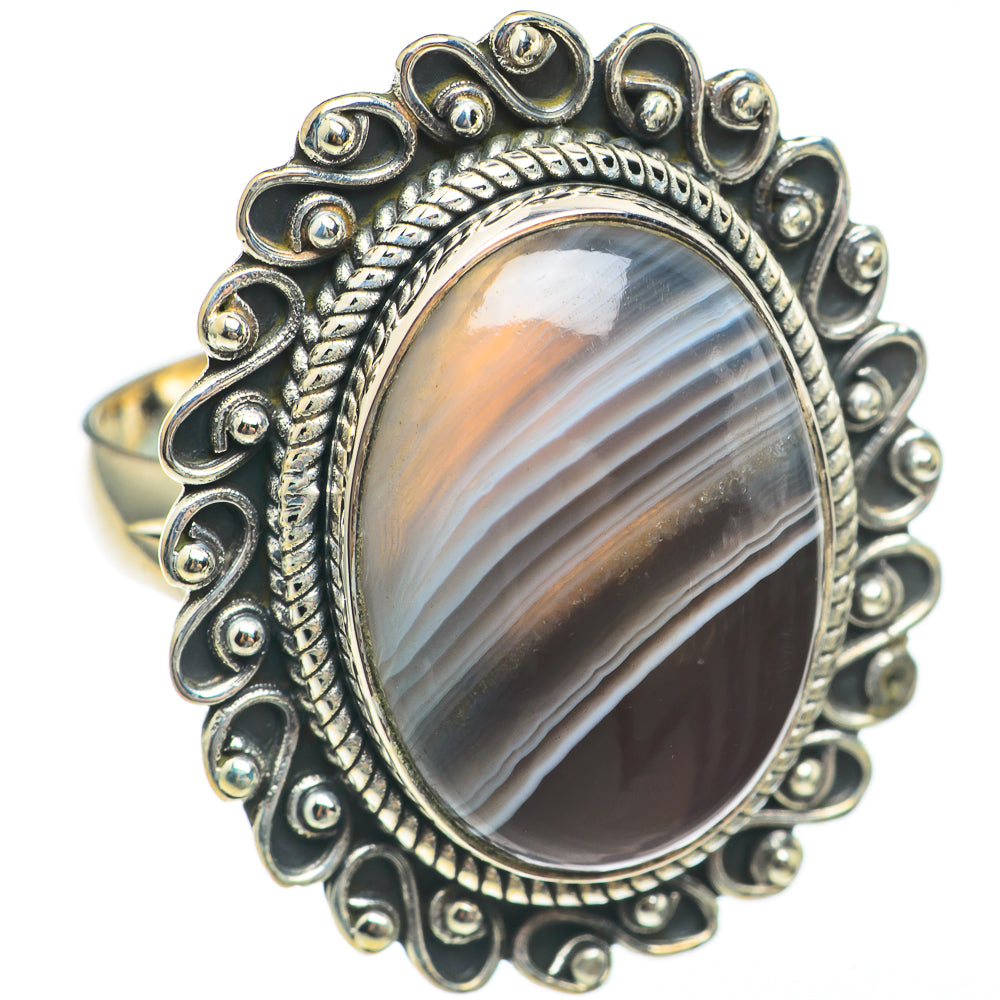 Botswana Agate Rings handcrafted by Anasilvercos - RING68294