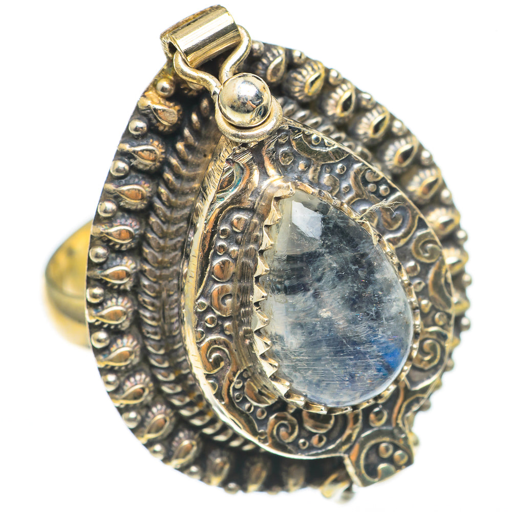 Rainbow Moonstone Rings handcrafted by Anasilvercos - RING68309