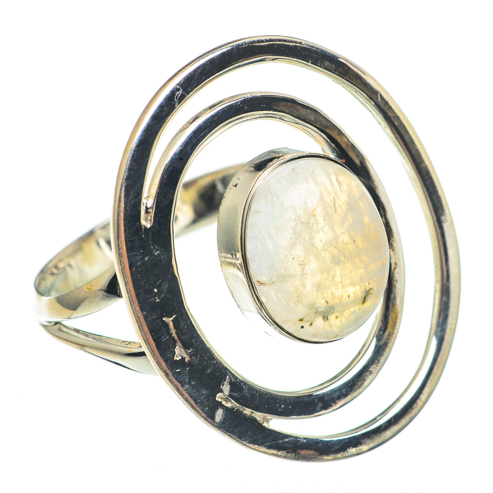 Rainbow Moonstone Rings handcrafted by Anasilvercos - RING68310