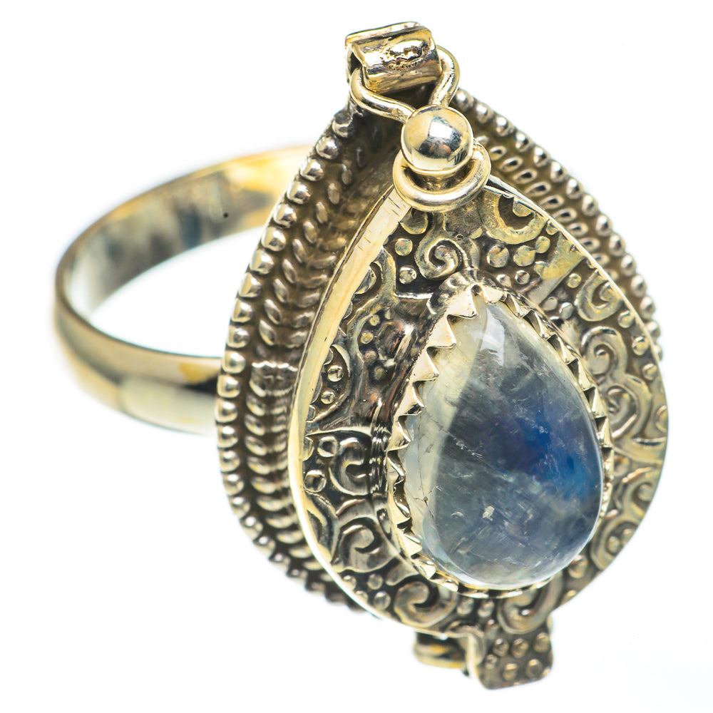 Rainbow Moonstone Rings handcrafted by Anasilvercos - RING68311