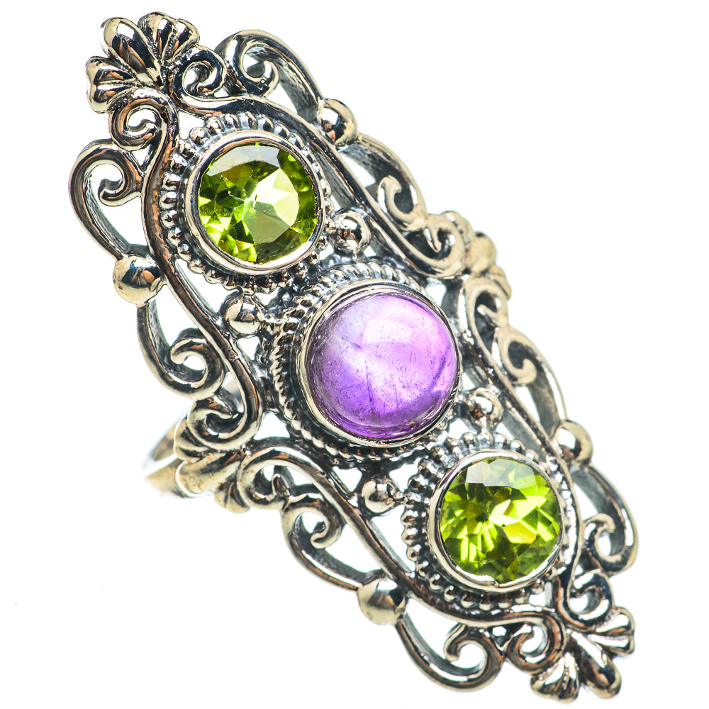 Amethyst, Peridot Rings handcrafted by Anasilvercos - RING68312