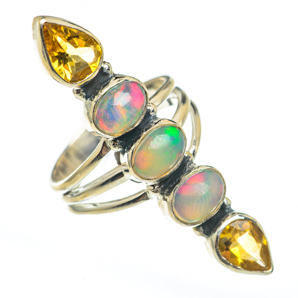 Ethiopian Opal, Citrine Rings handcrafted by Anasilvercos - RING68314