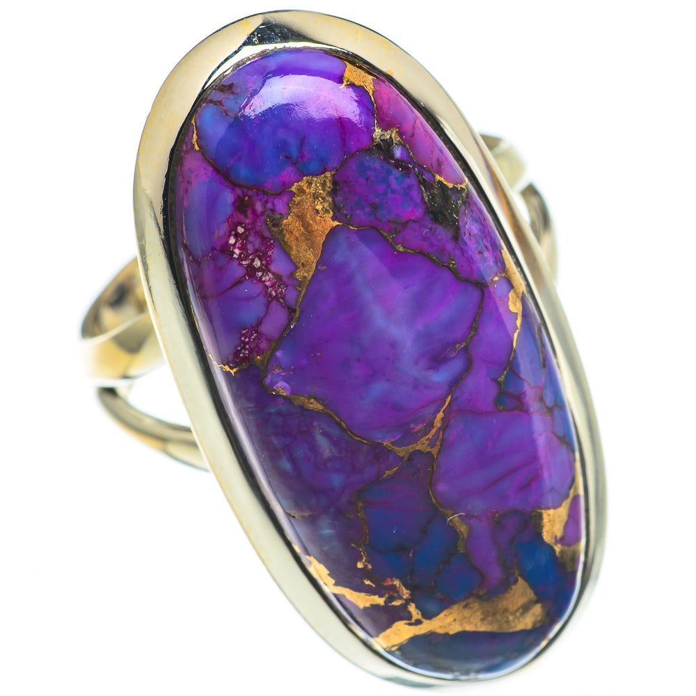 Purple Copper Composite Turquoise Rings handcrafted by Anasilvercos - RING68335