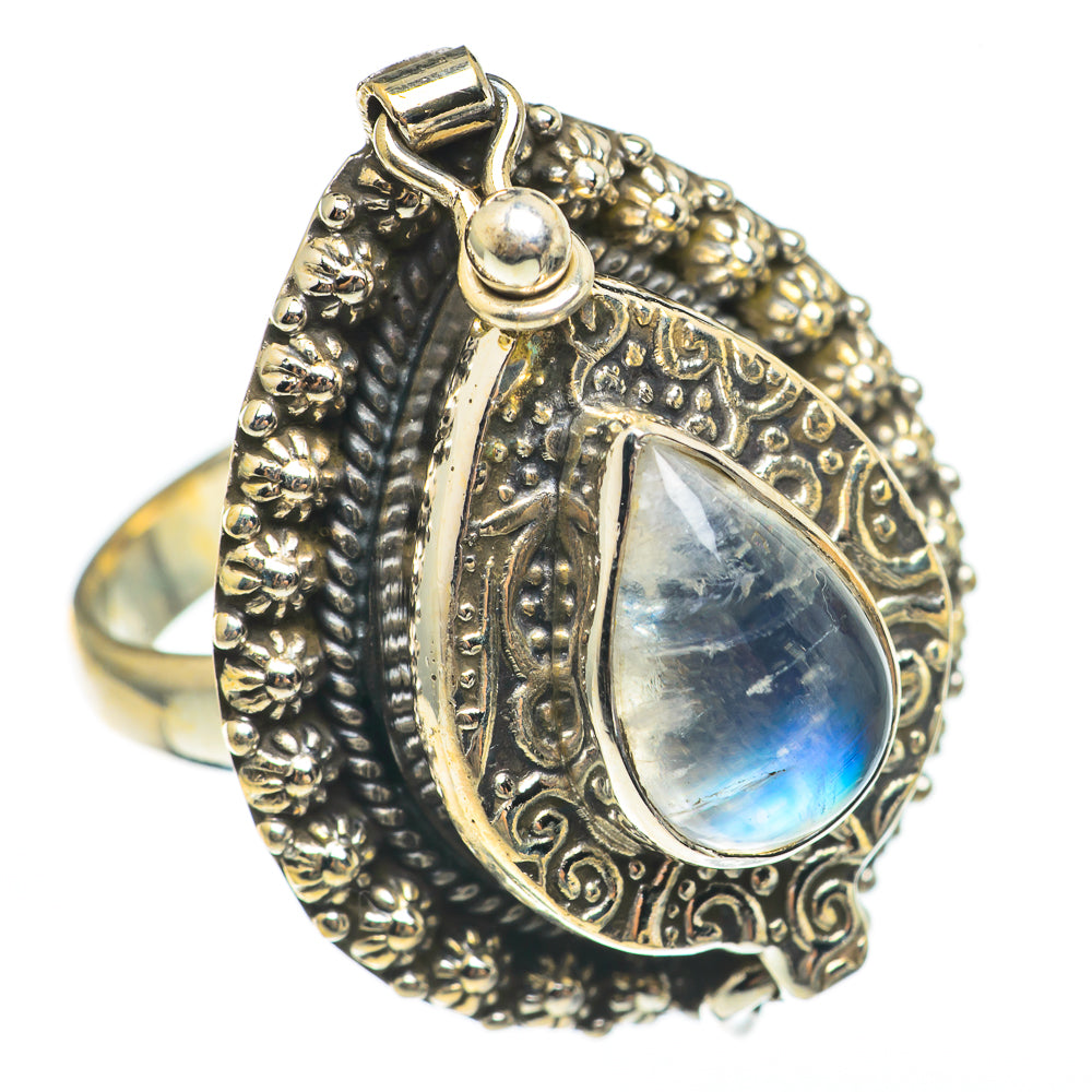 Rainbow Moonstone Rings handcrafted by Anasilvercos - RING68341