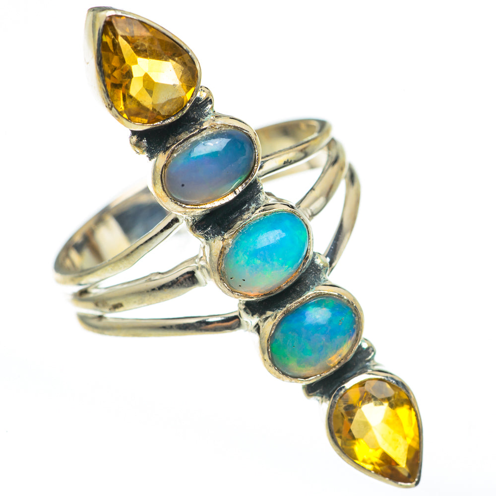 Ethiopian Opal, Citrine Rings handcrafted by Anasilvercos - RING68346