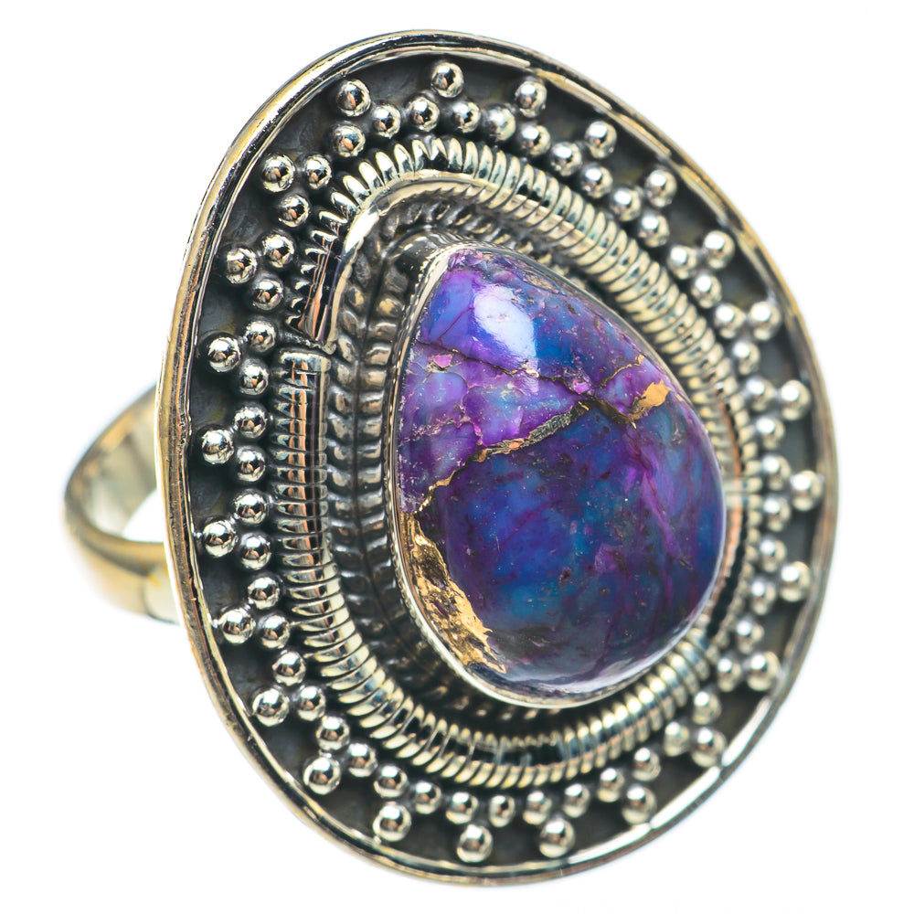 Purple Copper Composite Turquoise Rings handcrafted by Anasilvercos - RING68358