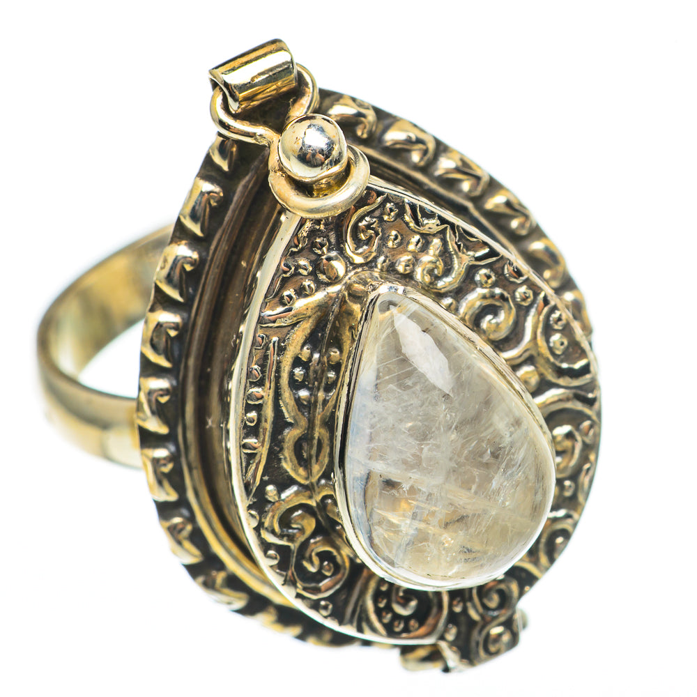 Rainbow Moonstone Rings handcrafted by Anasilvercos - RING68366
