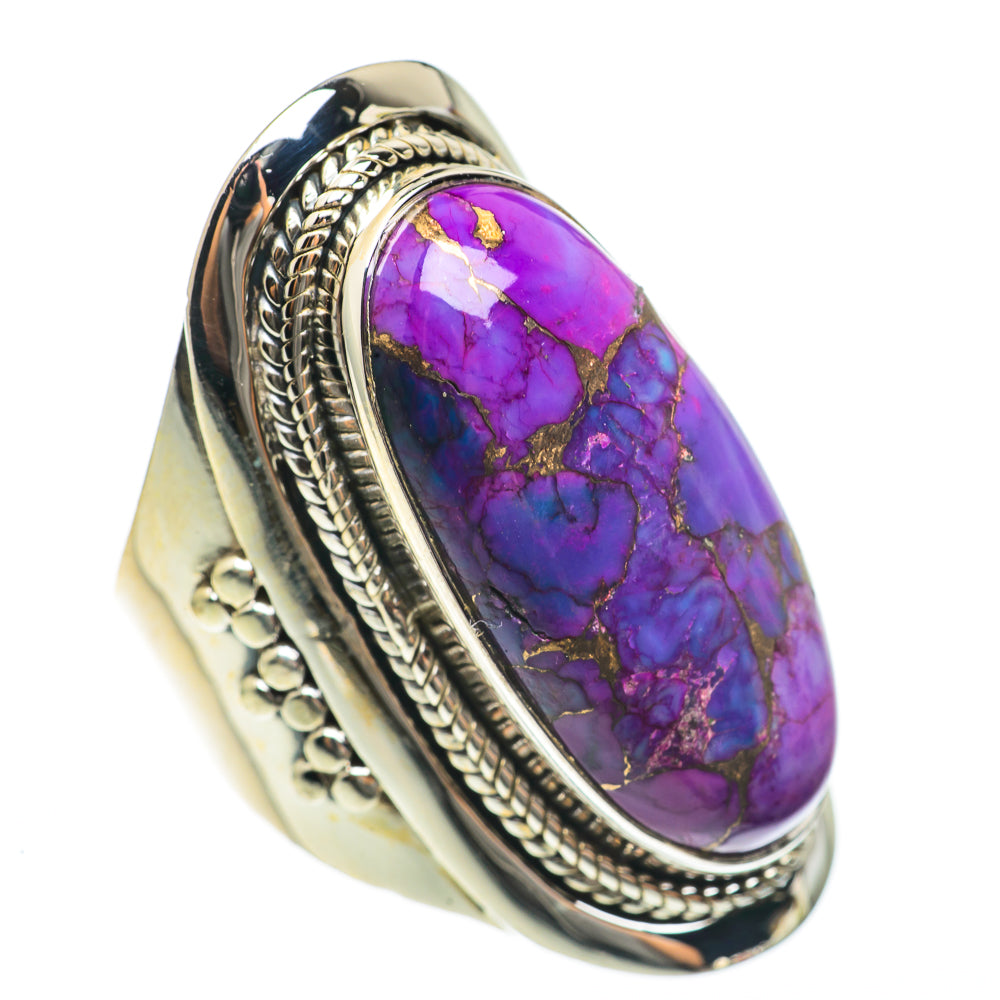 Purple Copper Composite Turquoise Rings handcrafted by Anasilvercos - RING68373