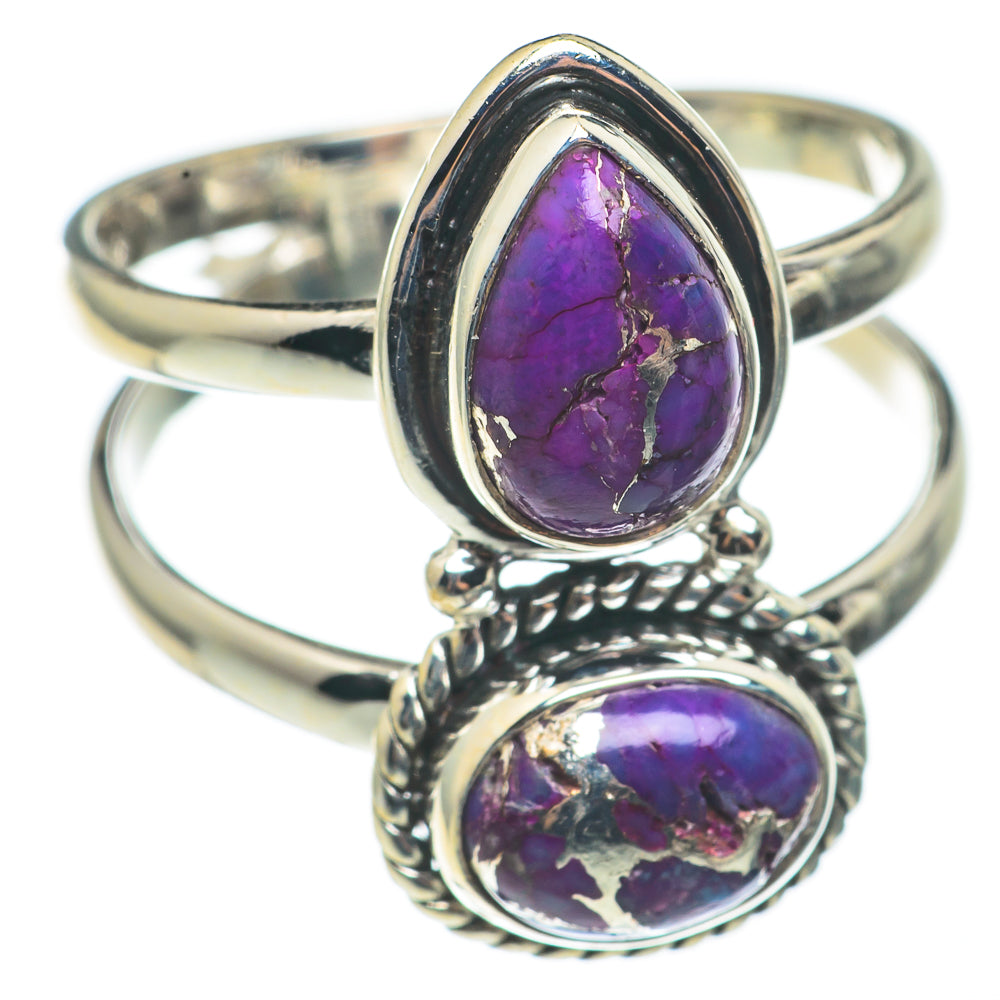 Purple Copper Composite Turquoise Rings handcrafted by Anasilvercos - RING68394