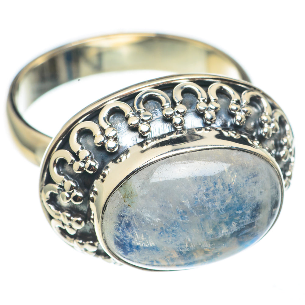 Rainbow Moonstone Rings handcrafted by Anasilvercos - RING68402