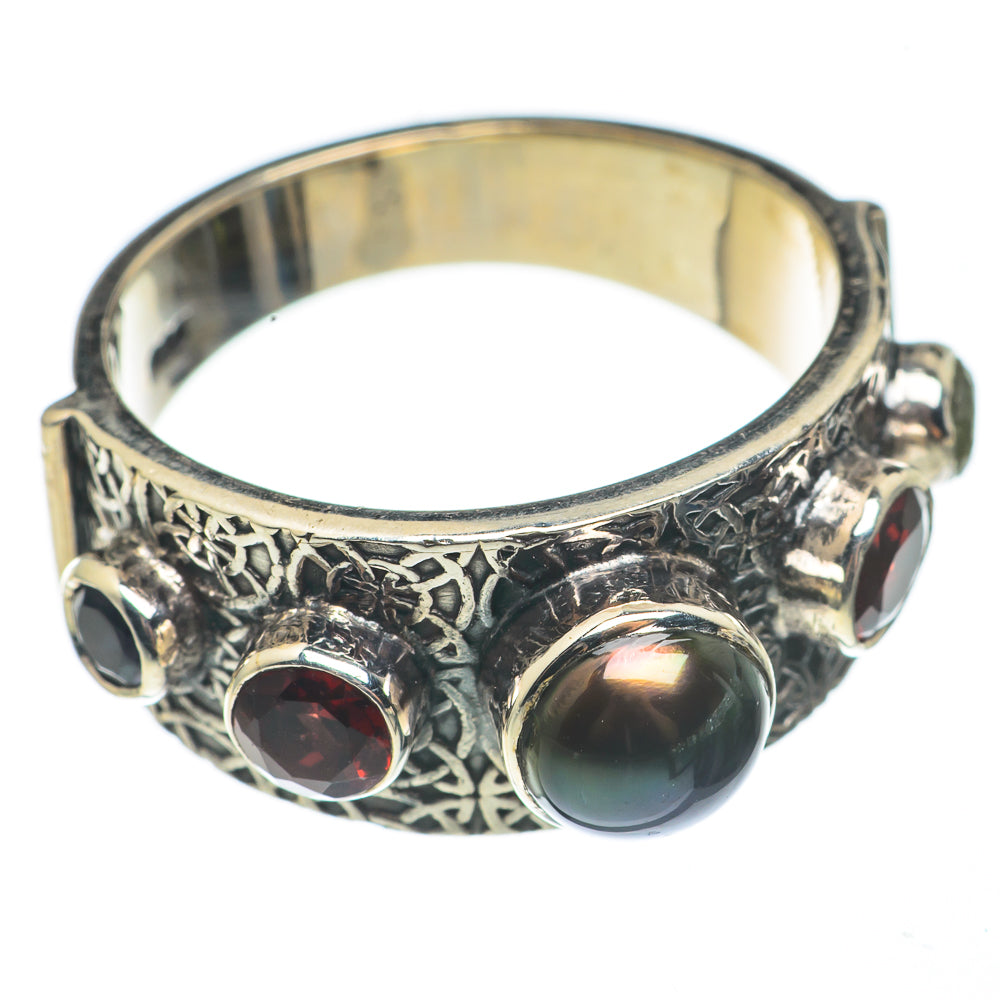 Titanium Pearl Rings handcrafted by Anasilvercos - RING68405