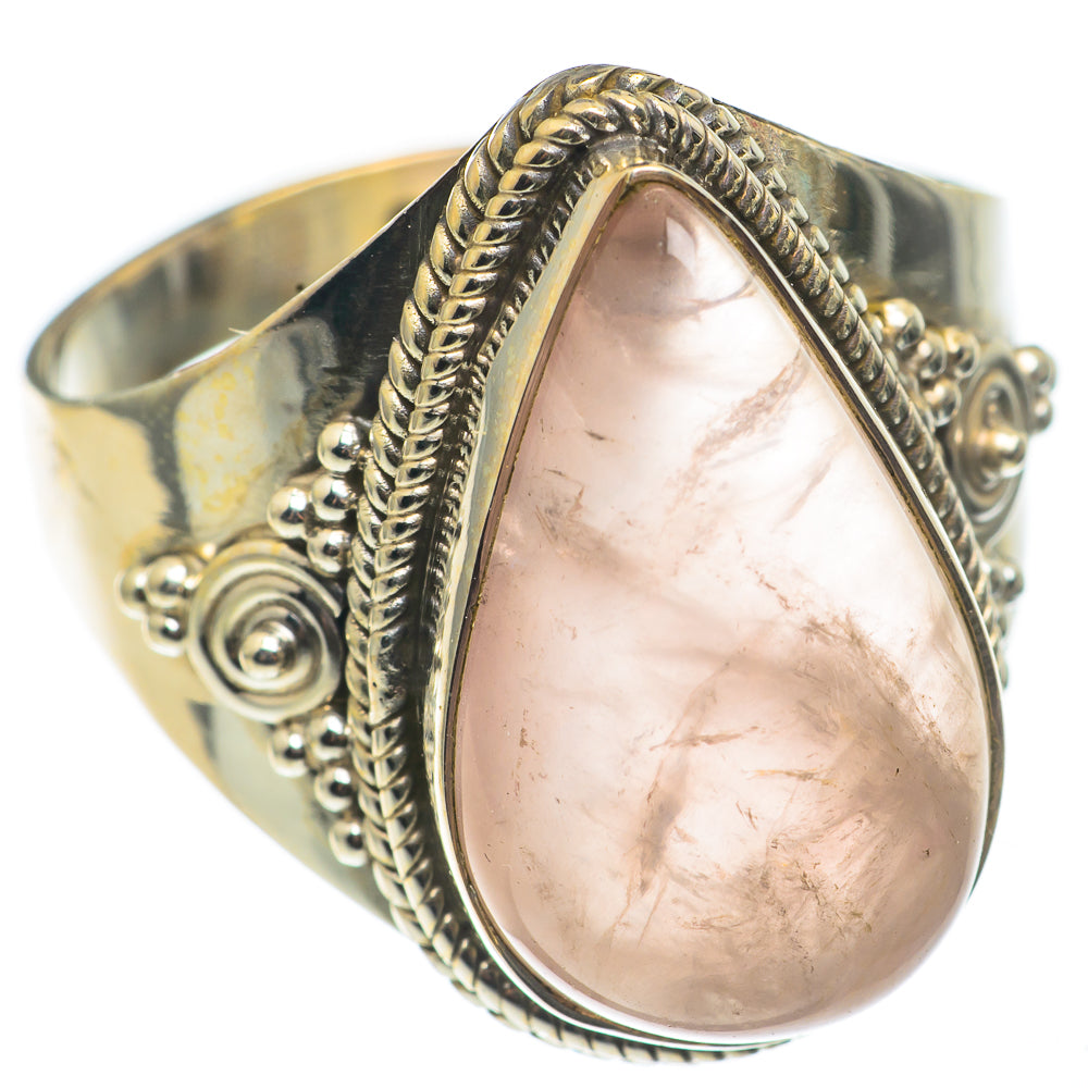 Rose Quartz Rings handcrafted by Anasilvercos - RING68424