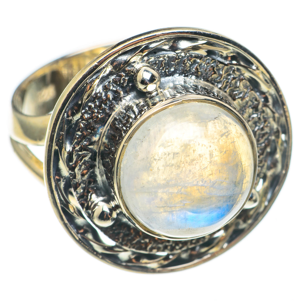 Rainbow Moonstone Rings handcrafted by Anasilvercos - RING68434