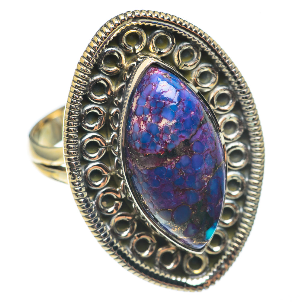 Purple Copper Composite Turquoise Rings handcrafted by Anasilvercos - RING68493