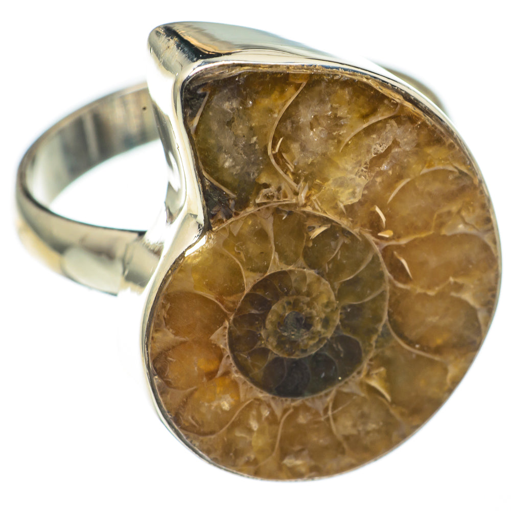 Ammonite Fossil Rings handcrafted by Anasilvercos - RING68513