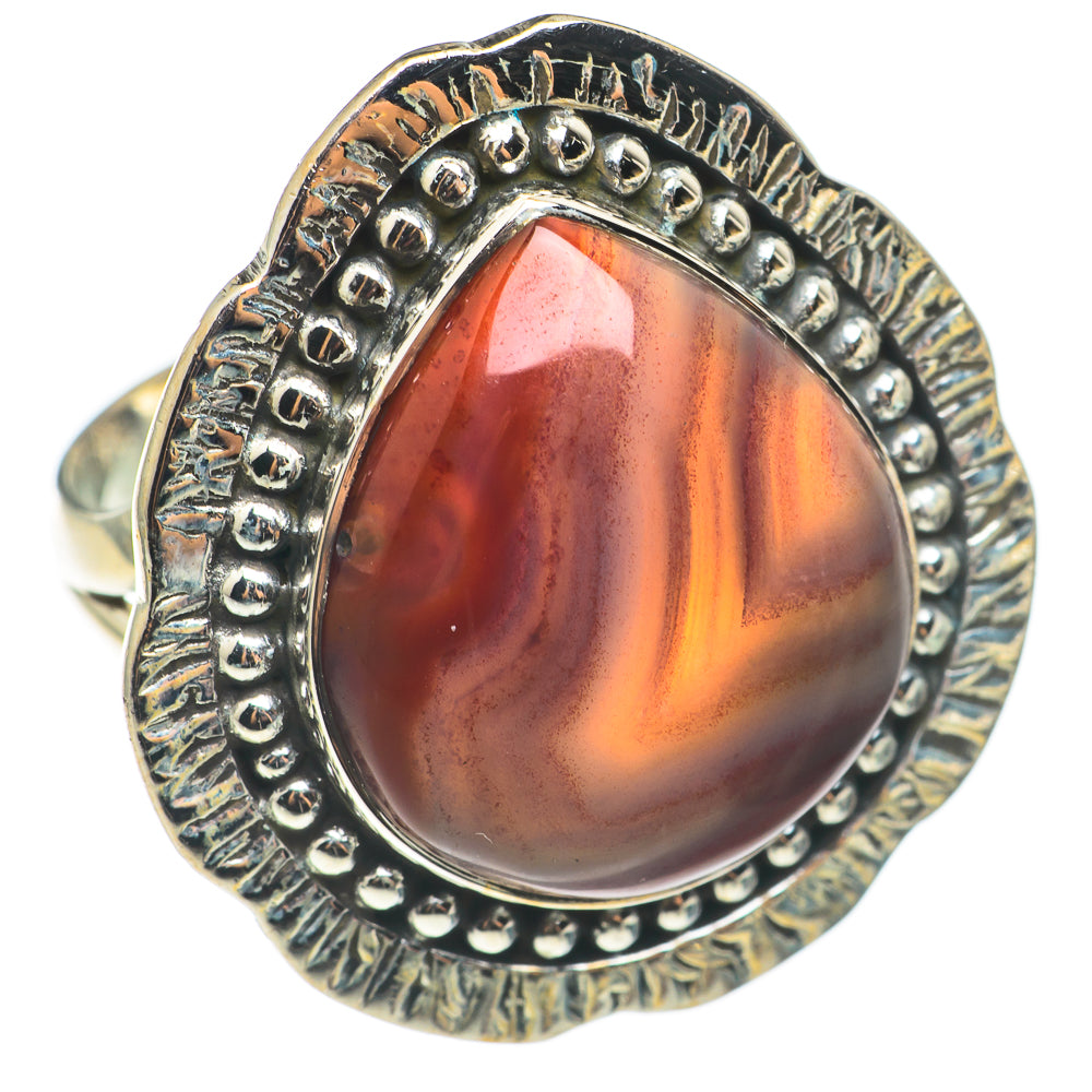 Red Botswana Agate Rings handcrafted by Anasilvercos - RING68541