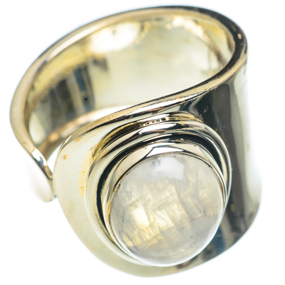 Rainbow Moonstone Rings handcrafted by Anasilvercos - RING68583