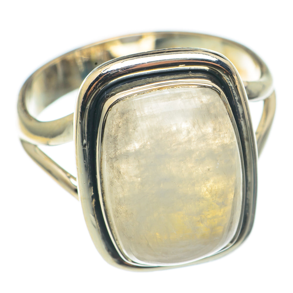 Rainbow Moonstone Rings handcrafted by Anasilvercos - RING68584