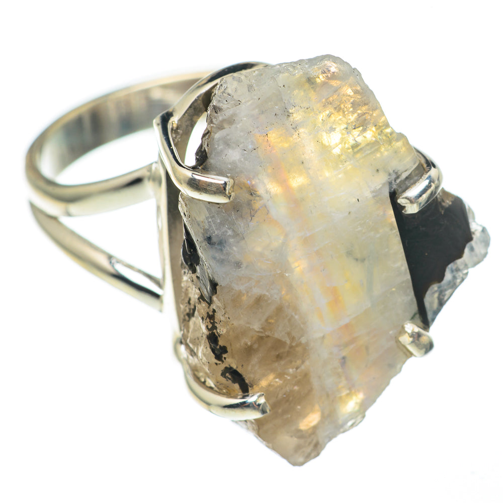 Rainbow Moonstone Rings handcrafted by Anasilvercos - RING68587