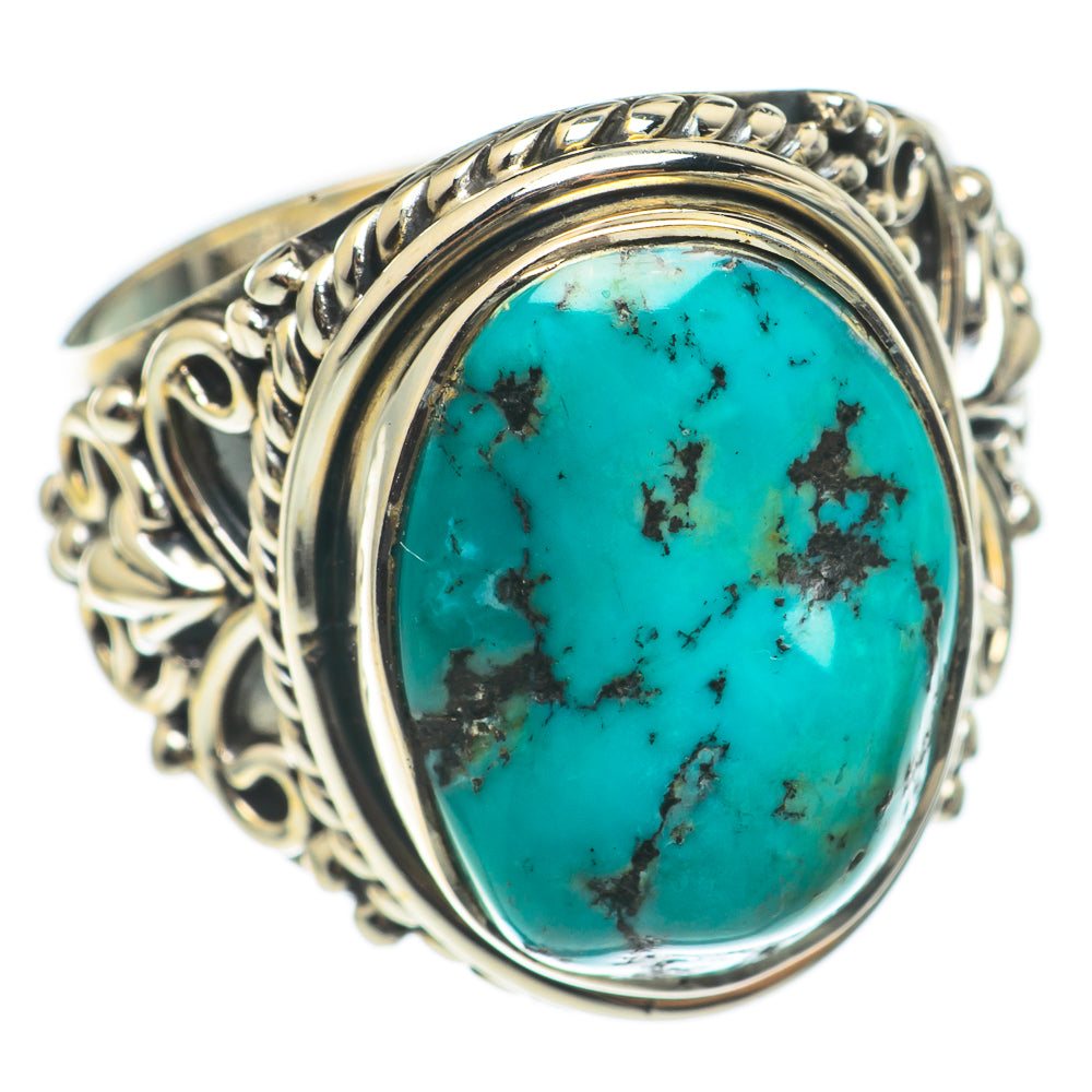 Tibetan Turquoise Rings handcrafted by Anasilvercos - RING68618