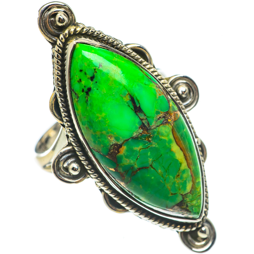 Green Copper Composite Turquoise Rings handcrafted by Anasilvercos - RING68629