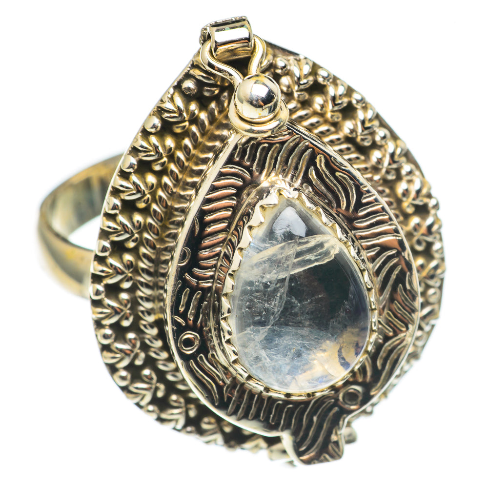 Rainbow Moonstone Rings handcrafted by Anasilvercos - RING68647