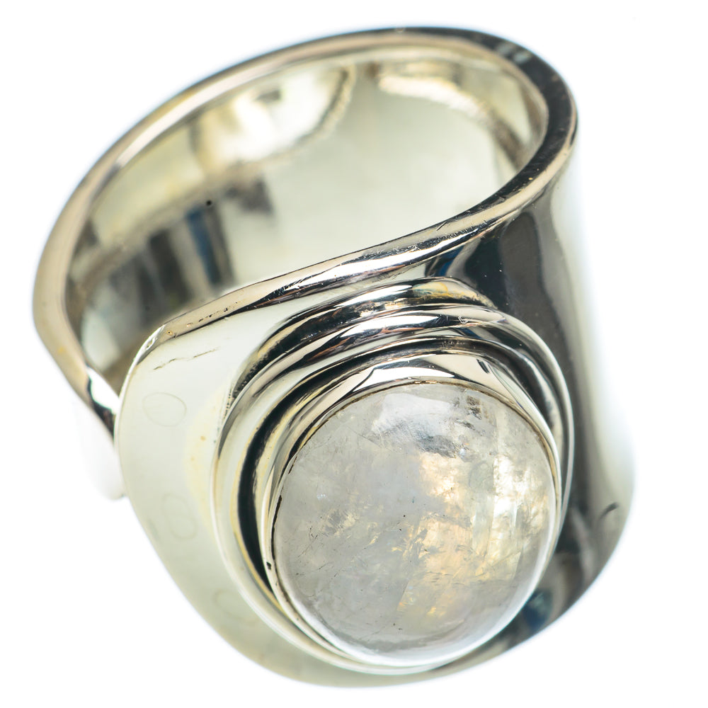 Rainbow Moonstone Rings handcrafted by Anasilvercos - RING68703