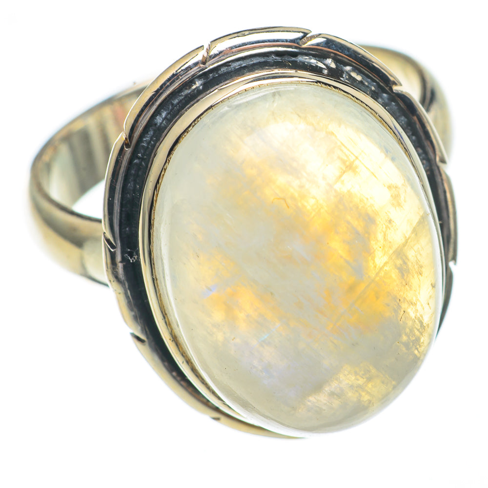 Rainbow Moonstone Rings handcrafted by Anasilvercos - RING68704
