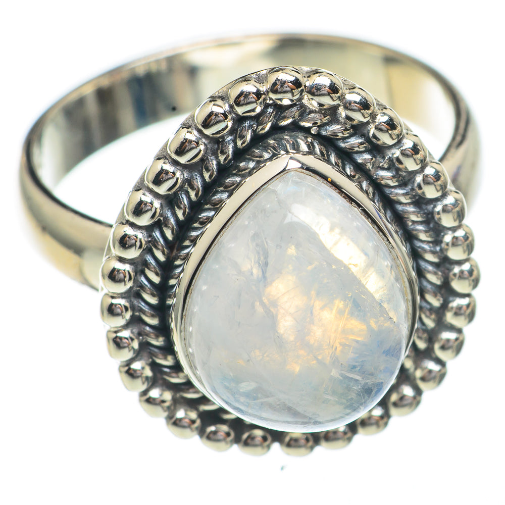 Rainbow Moonstone Rings handcrafted by Anasilvercos - RING68741