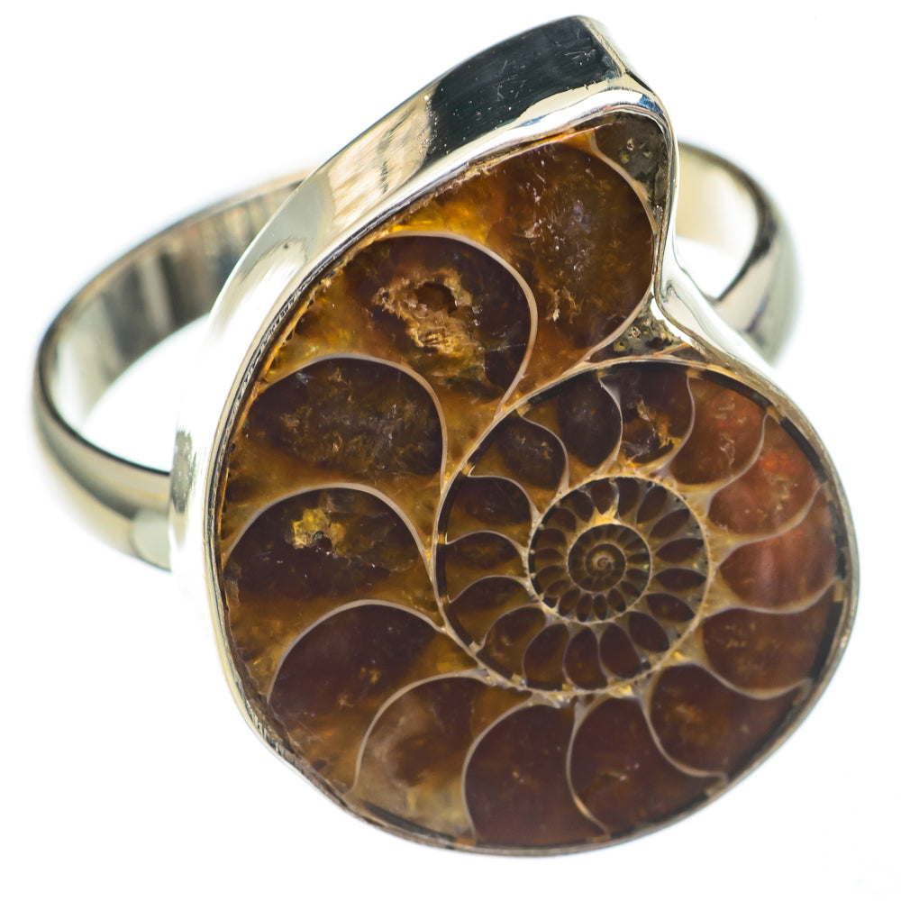 Ammonite Fossil Rings handcrafted by Anasilvercos - RING68751