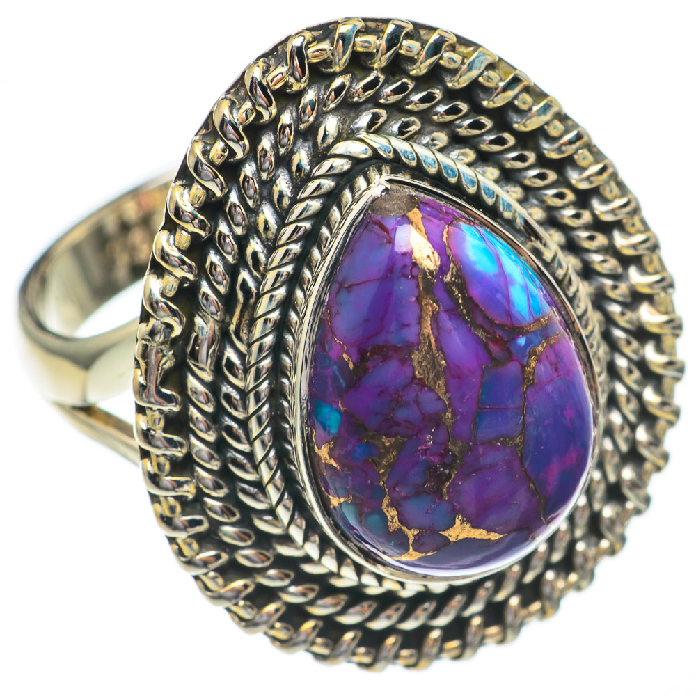 Purple Copper Composite Turquoise Rings handcrafted by Anasilvercos - RING68766