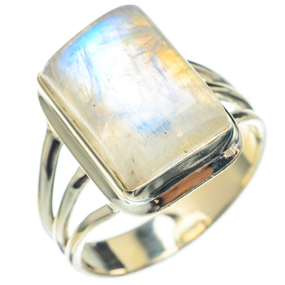 Rainbow Moonstone Rings handcrafted by Anasilvercos - RING68770