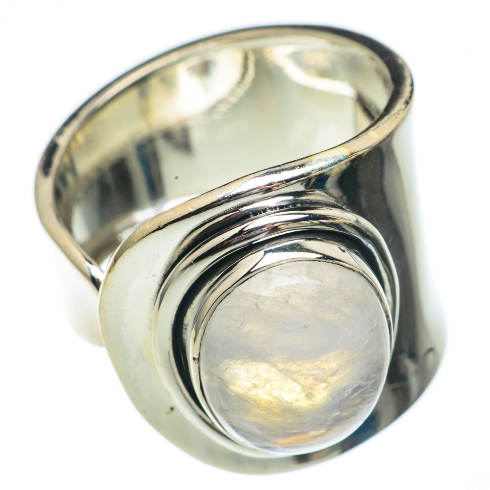 Rainbow Moonstone Rings handcrafted by Anasilvercos - RING68772