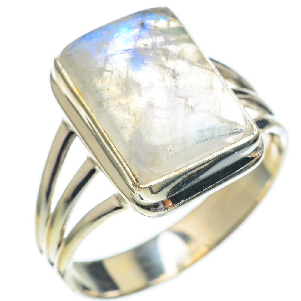 Rainbow Moonstone Rings handcrafted by Anasilvercos - RING68803