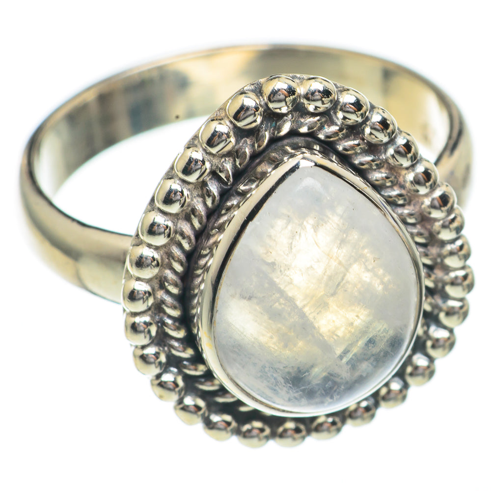 Rainbow Moonstone Rings handcrafted by Anasilvercos - RING68806