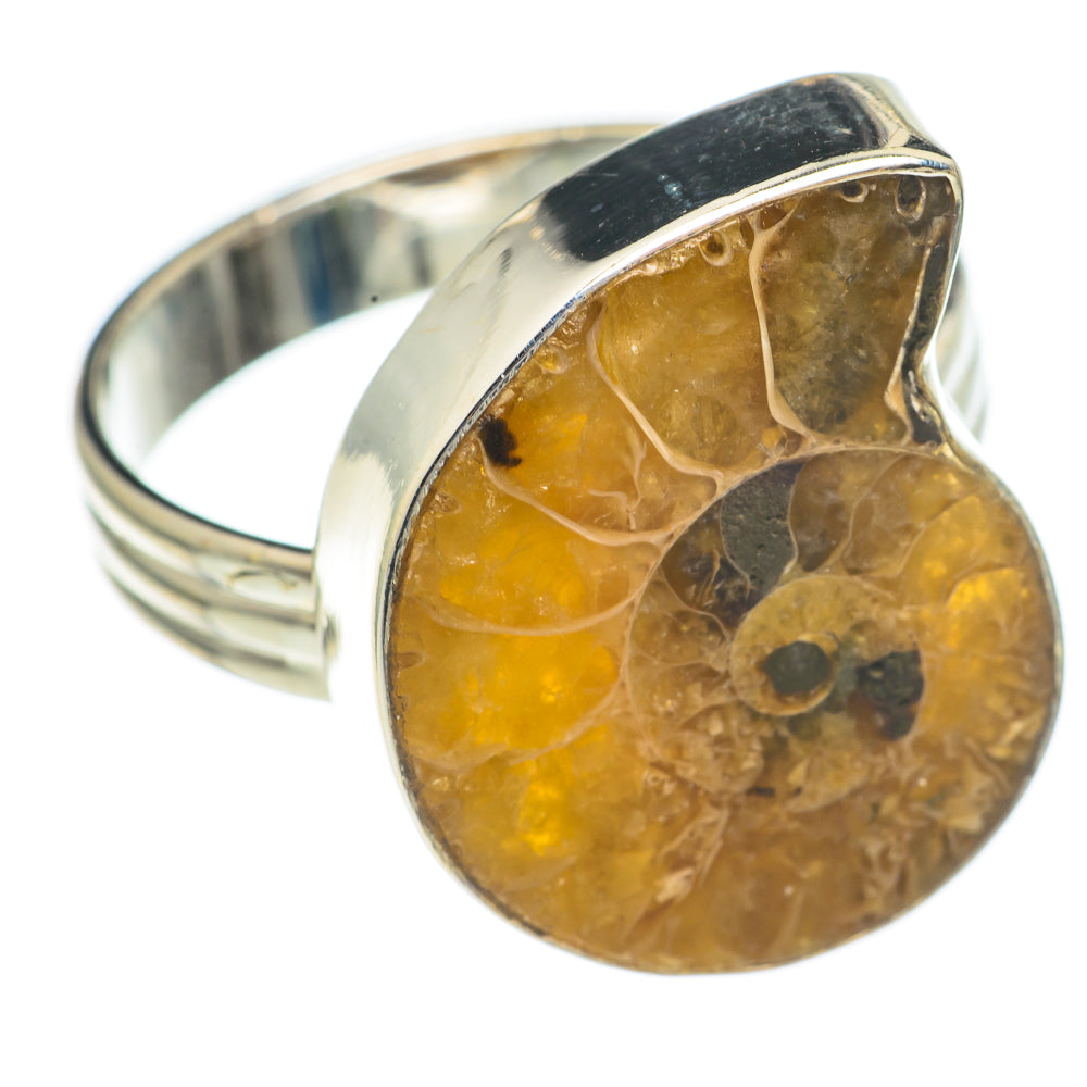 Ammonite Fossil Rings handcrafted by Anasilvercos - RING68818
