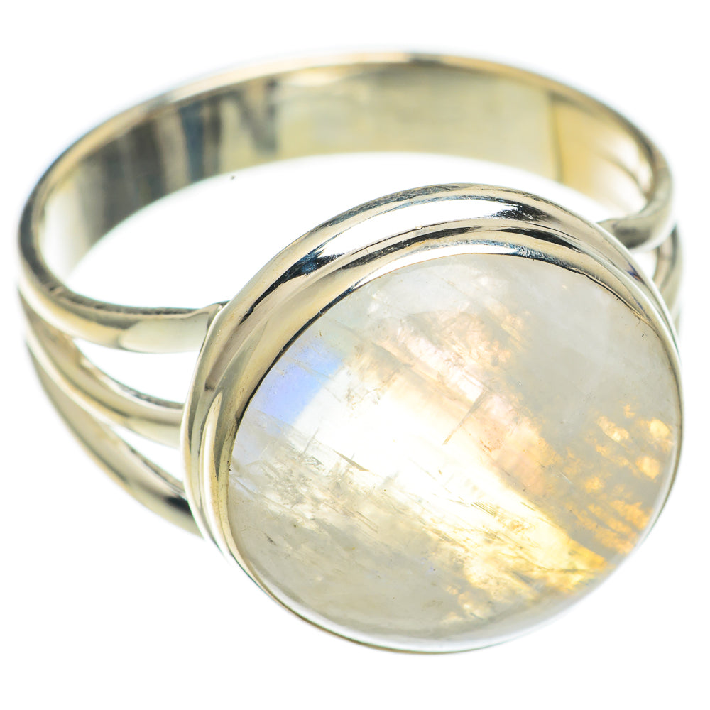 Rainbow Moonstone Rings handcrafted by Anasilvercos - RING68834