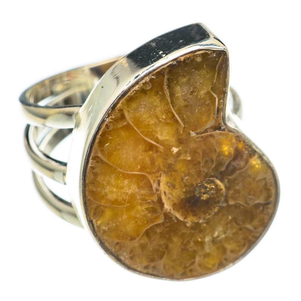 Ammonite Fossil Rings handcrafted by Anasilvercos - RING68850