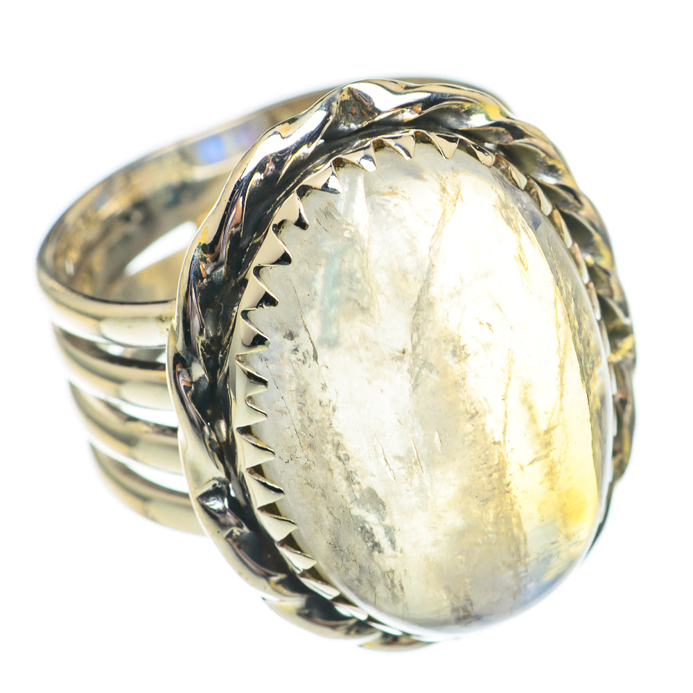 Rainbow Moonstone Rings handcrafted by Anasilvercos - RING68867