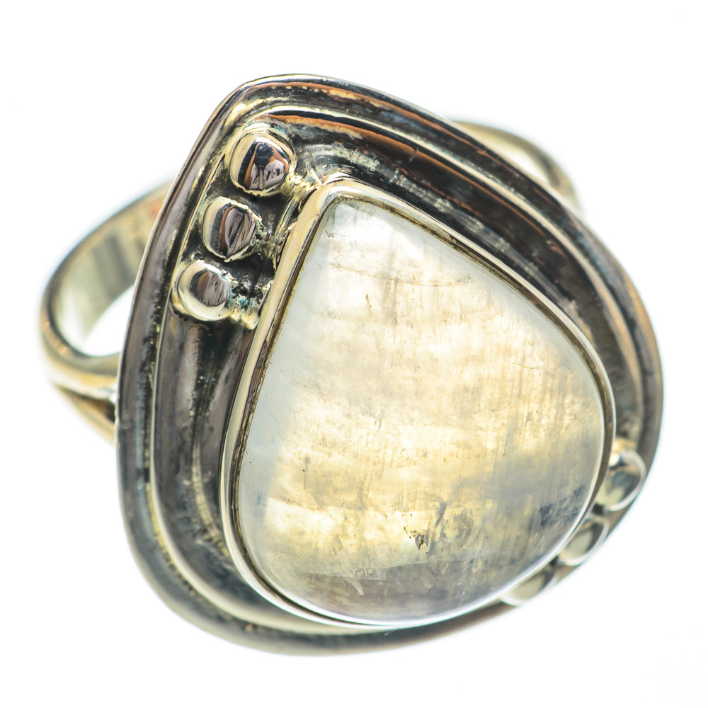 Rainbow Moonstone Rings handcrafted by Anasilvercos - RING68898